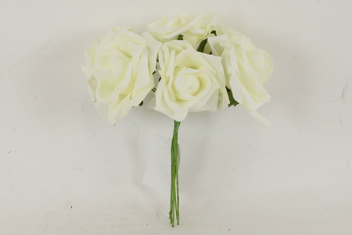 Růže pěnová x6 - bílá